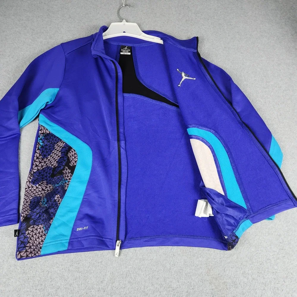 Jordan Jumpman Track Jacket Boys XL Blue Teal Dri-FIT Geometric Mock Neck Zip Up